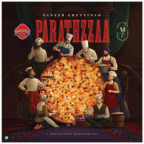INDIAN PARATHA COMPANY Veg Base Paneer Chettinad Parathzzaa - Indian Version Of Pizza, 325 g Box 