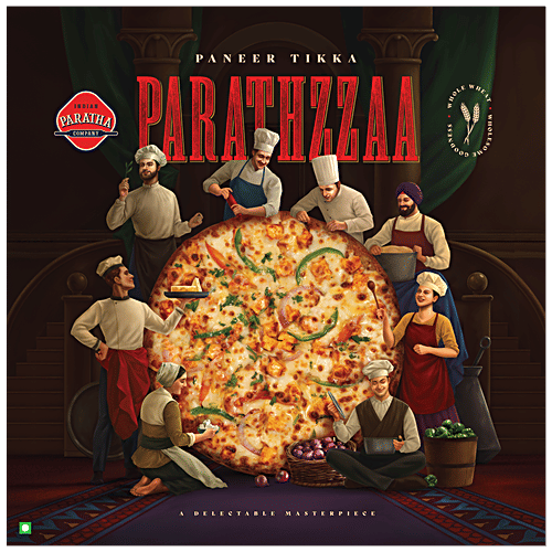 INDIAN PARATHA COMPANY Veg Base Paneer Tikka Parathzzaa - Indian Version Of Pizza, 325 g Box 