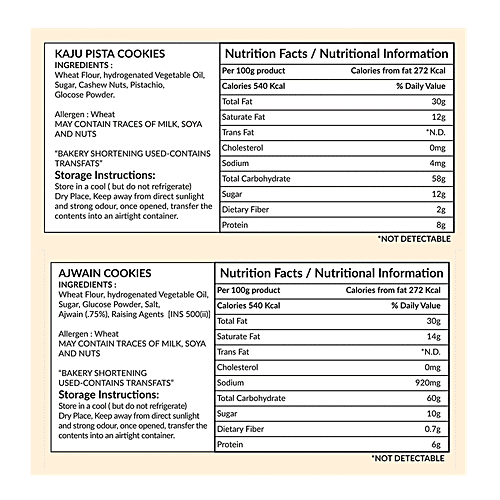 Mr Oven Celebration Collection - Kaju Pista & Ajwain, Premium Handmade Cookies, 700 g  