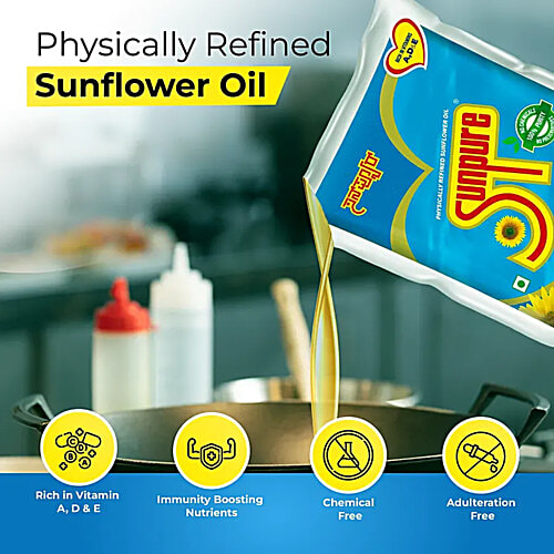Sunpure Refined Sunflower Oil, 2 L PET Bottle