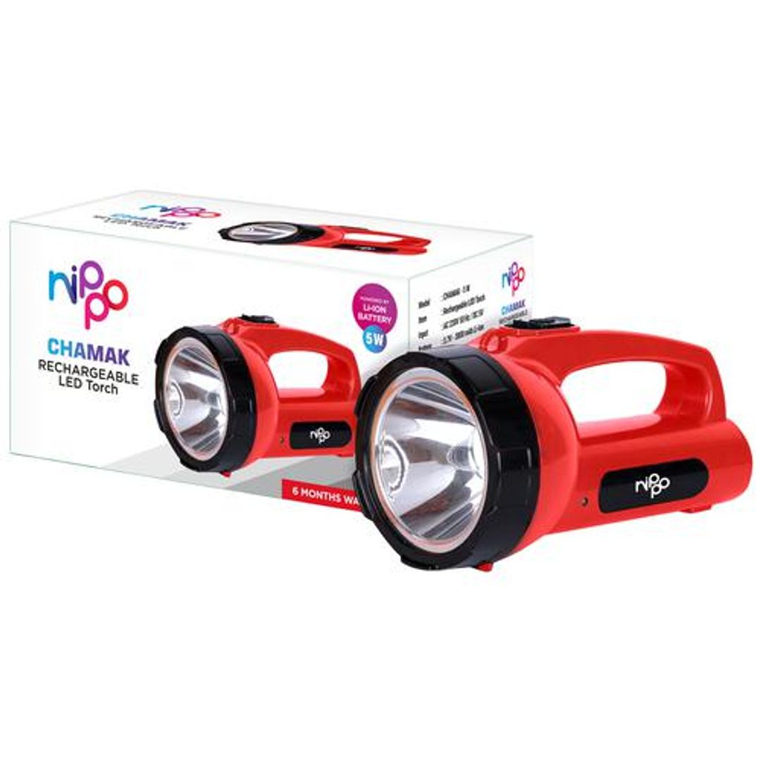 Nippo Chamak Rechargeable LED Torch - Polycarbonate, Portable, 1 pc 