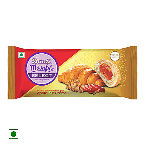 Bauli Moonfils - Puff Roll With Apple Pie Creme Filling, Soft & Delicious, 45 g  