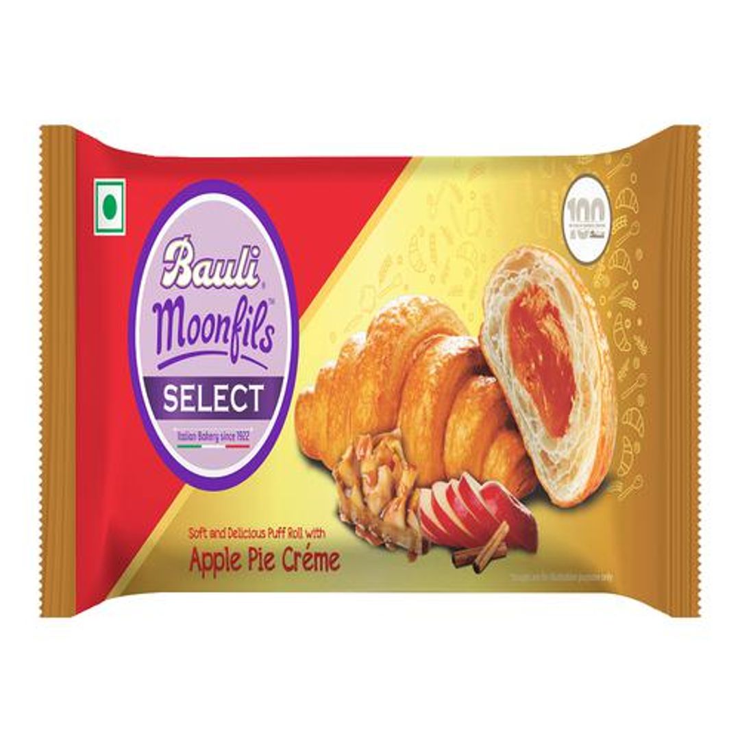 Bauli Moonfils - Puff Roll With Apple Pie Creme Filling, Soft & Delicious, 45 g 