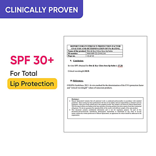 Dot & Key Gloss Boss Lip Balm With Vitamin C, E - SPF 30, Cherry Pop, For Smooth Texture, 12 g  