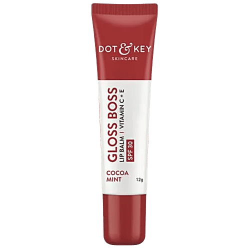 Dot & Key Gloss Boss Lip Balm With Vitamin C, E - SPF 30, Cocoa Mint, For Smooth Texture, 12 g  