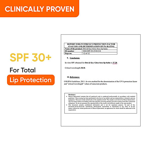 Dot & Key Gloss Boss Lip Balm With Vitamin C, E - SPF 30, Mango Passion, For Smooth Texture, 12 g  