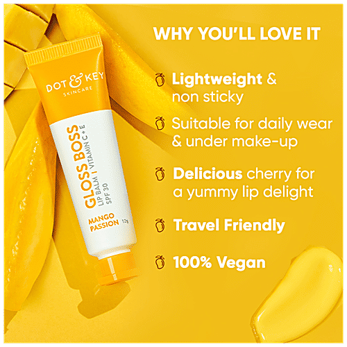Buy Dot & Key Gloss Boss Lip Balm With Vitamin C, E SPF 30, Mango
