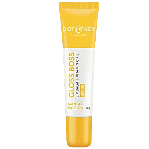 Dot & Key Gloss Boss Lip Balm With Vitamin C, E - SPF 30, Mango Passion, For Smooth Texture, 12 g  