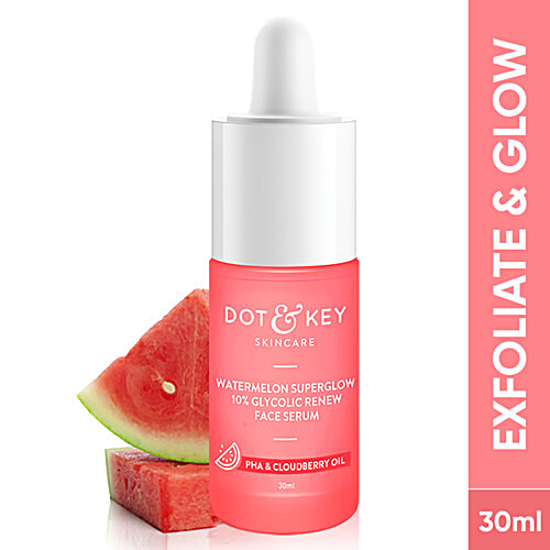 Dot & Key Watermelon Superglow 10% Glycolic Renew Face Serum - PHA & Cloudberry Oil, 30 ml  