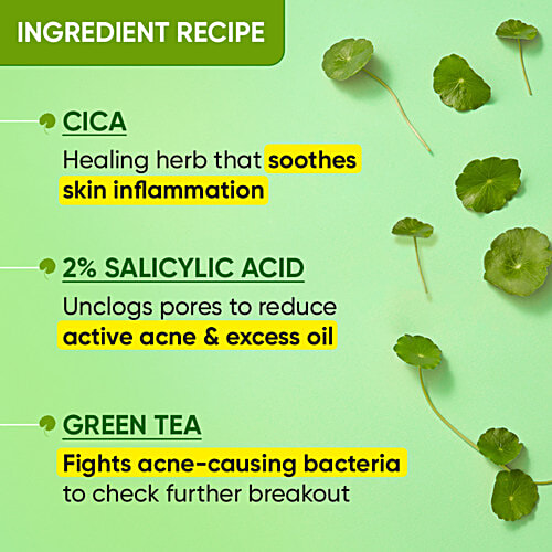 Dot & Key CICA Calming Blemish Clearing Face Wash - Salicylic & Green Tea, Reduces Acne, 100 ml  