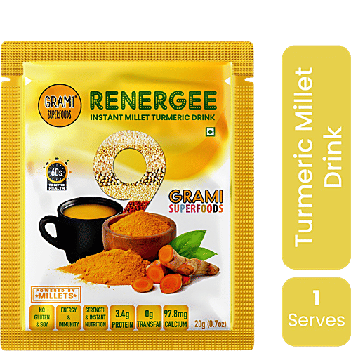Buy GRAMI SUPERFOODS Renergee Instant Millet Turmeric Drink Gluten