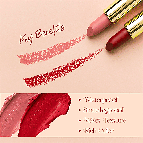 Half N Half My Color Velvet Matte Texture Lipstick - Long-Lasting, Lightweight, 3.8 g Cafe Frappe