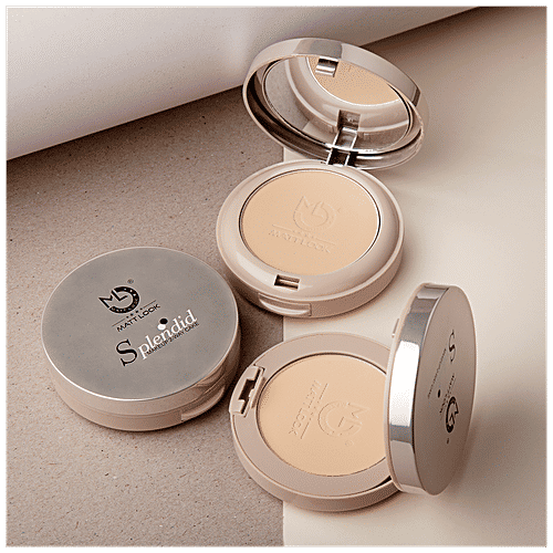 Mattlook Splendid Makeup 2 Way Cake Compact - High Coverage, Water Resistant, 20 g 02 White Ivory 