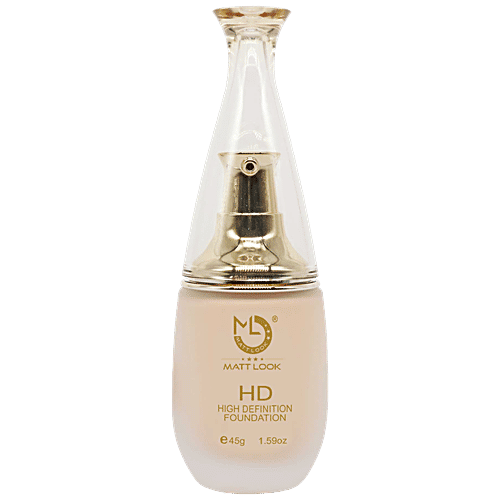 Mattlook High Definition Foundation - Long-Lasting, High Coverage, Easy Application, 45 g 01 White Pearl 
