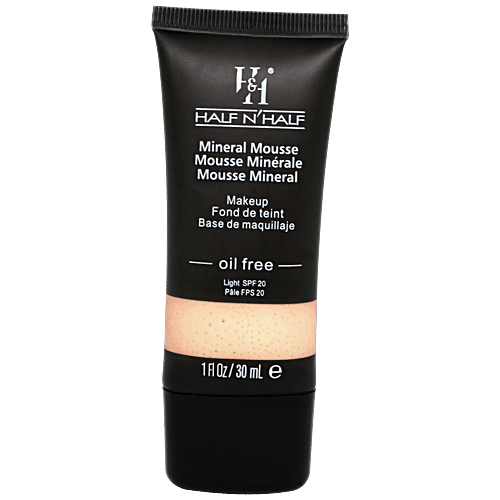 Half N Half Mineral Mousse Makeup Foundation - Oil-Free, Light, SPF-20, 30 ml 01 Ivory 