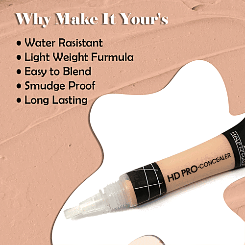 Half N Half HD Pro Concealer - Lightweight, Long-Lasting, Covers Dark Circles, 8 g 01 Fair 