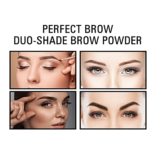 Mattlook Perfect Brow Duo-Shade Brow Powder - With Smudger Brush, Long-Lasting, 8 g 02 