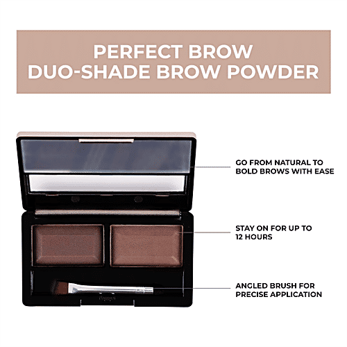 Mattlook Perfect Brow Duo-Shade Brow Powder - With Smudger Brush, Long-Lasting, 8 g 02 