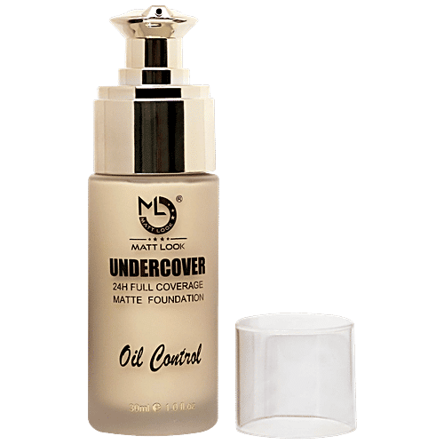 Mattlook Under Cover 24H Full Coverage Matte Foundation - Oil-Control, Lightweight, Long-Lasting, 30 ml 02 Classic Ivory 