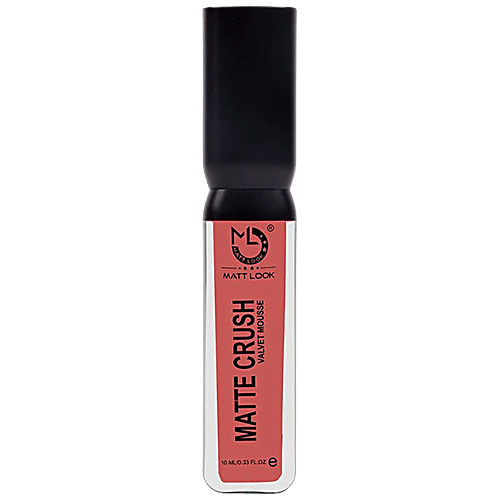 Mattlook Matte Crush Velvet Mousse Lipstick - Lightweight, Long-Lasting, High Pigmentation, 10 ml Peach Twist 
