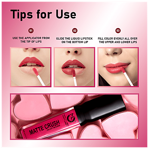 Mattlook Matte Crush Velvet Mousse Lipstick - Lightweight, Long-Lasting, High Pigmentation, 10 ml Peach Twist 