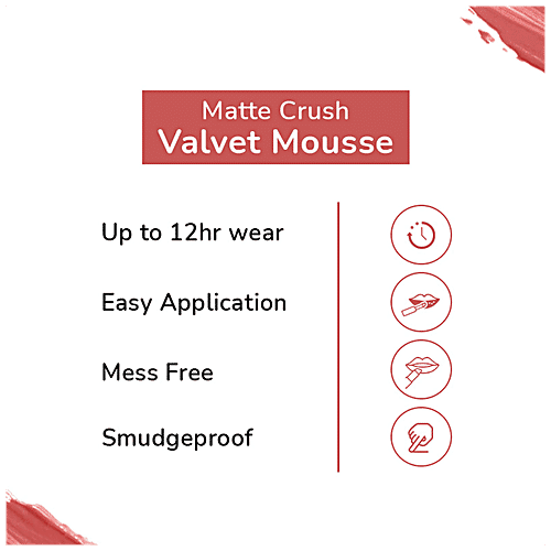 Mattlook Matte Crush Velvet Mousse Lipstick - Lightweight, Long-Lasting, High Pigmentation, 10 ml Peach Twist 