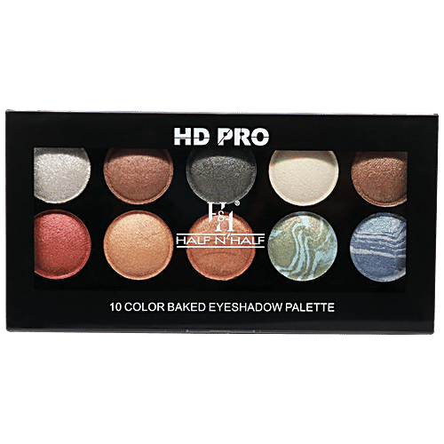 Buy Half N Half HD PRO 10 Color Baked Eyeshadow Palette LongLasting