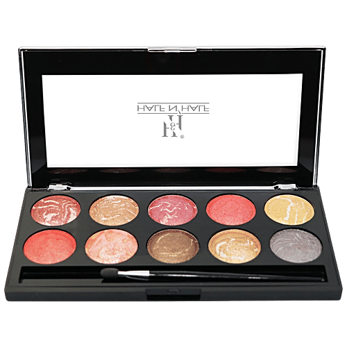 Half N Half HD PRO 10 Color Baked Eyeshadow Palette - Long-Lasting, Multicolour, 18 g 03 