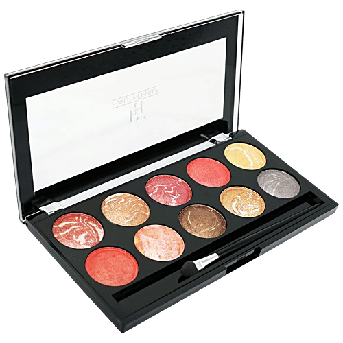 Half N Half HD PRO 10 Color Baked Eyeshadow Palette - Long-Lasting, Multicolour, 18 g 03 