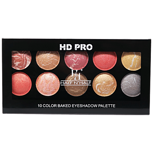 Half N Half HD PRO 10 Color Baked Eyeshadow Palette - Long-Lasting, Multicolour, 18 g 03 