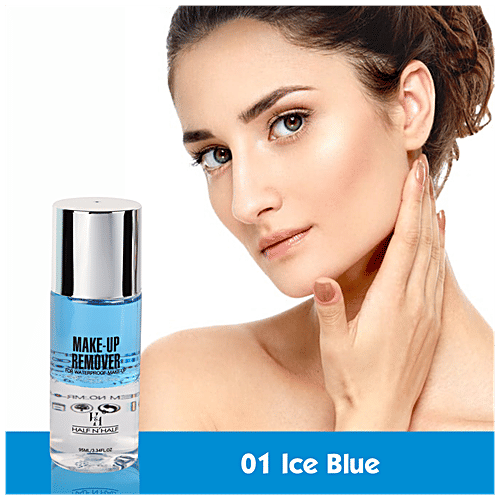 Half N Half Makeup Remover - For Waterproof Makeup, Fragrance Free, 95 ml 01 Ice Blue 