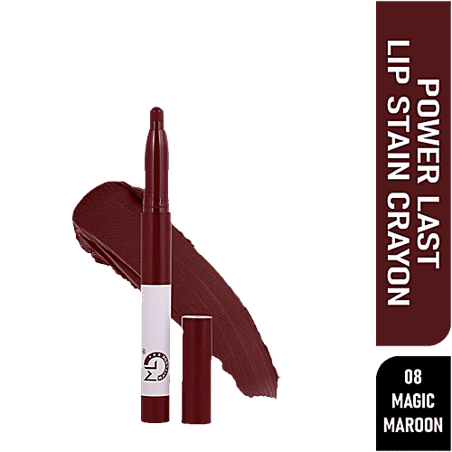 Mattlook Power Last Lip Stain Crayon - Non-Transfer, Creamy Matte, Rich Colour, 2 g Magic Maroon 