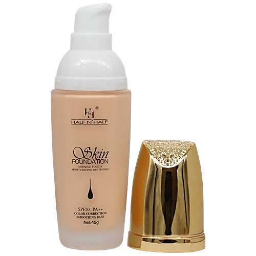 Half N Half Skin Foundation Miracle Touch Moisturizing Whitening - SPF 50, PA++, 45 g Blush Pearl 03 