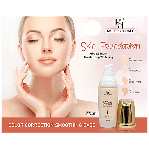 Half N Half Skin Foundation Miracle Touch Moisturizing Whitening - SPF 50, PA++, 45 g Blush Pearl 03 