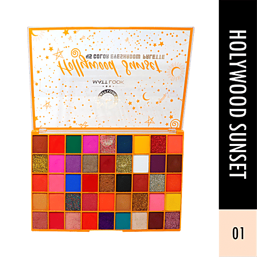 Mattlook Hollywood Sunset 45 Color Eyeshadow Palette - Highly Pigmented, 65 g Multicolour 01 