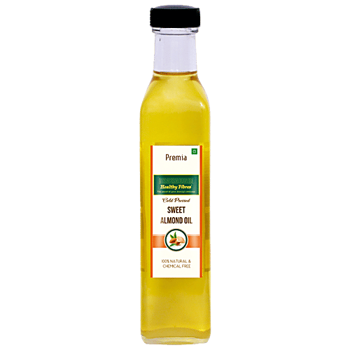 Healthy Fibres Premia Cold Pressed Sweet Almond Oil - Natural & Chemical Free, 100 ml