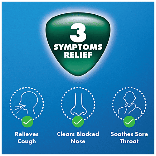 Vicks 3 In 1 Throat Lozenges For Cough - Orange Menthol, 8 pcs, 20 g  