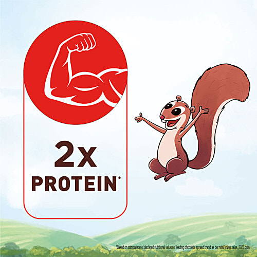 Kissan Hazelnut Choco Peanut Spread, 350 g 2x Protein, No Added Colours & Preservatives, 50% Lower Sugars,