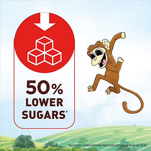 Kissan Hazelnut Choco Peanut Spread, 350 g 2x Protein, No Added Colours & Preservatives, 50% Lower Sugars,