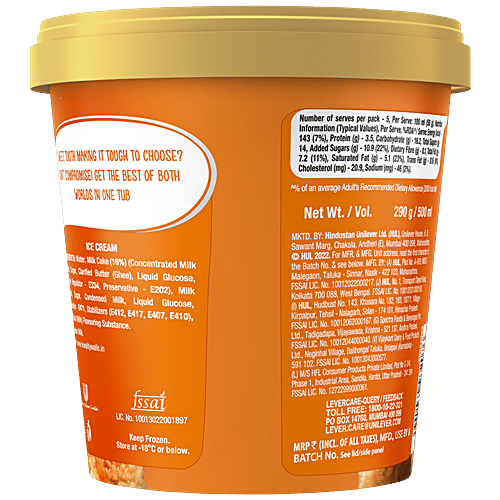 Kwality Wall's Milk Cake Ice Cream, 500 ml Tub 