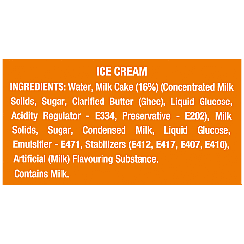 Kwality Wall's Milk Cake Ice Cream, 500 ml Tub 