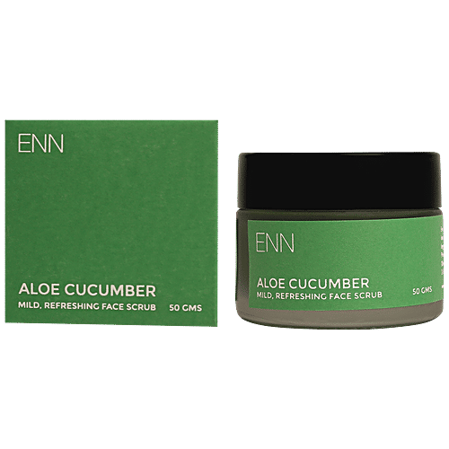 ENN Aloe Cucumber Face Scrub - Mild, Refreshing, Soft, Smooth, Moisturises Deeply, 50 g  