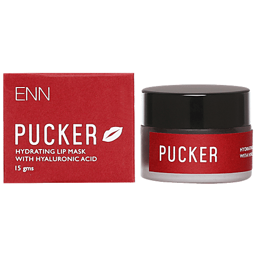 ENN Pucker - Hydrating Lip Mask, With Hyaluronic Acid, Rejuvenate Parched & Dehydrated Lips, 15 g