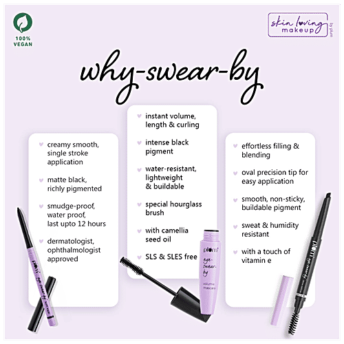 Plum Eye-Swear-By Insta Ready Eyes Trio - Kohl Kajal, Eyeliner Pen, Brow Definer, 3 pcs