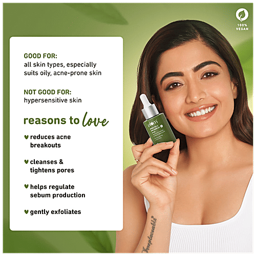 Plum Green Tea & Zinc Complex 3% Serum - With AcnacidolTM BG & Natural AHAs, Fights Pimples & Tightens Pores, 30 ml