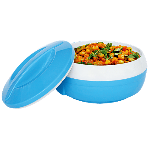 Princeware Solar Insulated Plastic With Inner Steel Casserole - For Roti/Chapati, Blue - Small, 780 ml  