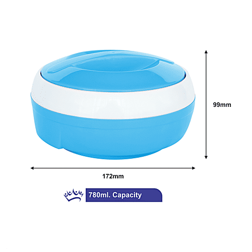 Princeware Solar Insulated Plastic With Inner Steel Casserole - For Roti/Chapati, Blue - Small, 780 ml  