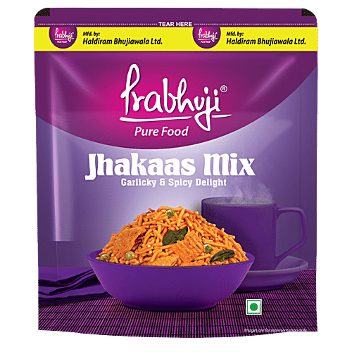Prabhuji Pure Food Jhakaas Mix - Garlicky & Spicy Delight, Crunchy Snack, 350 g  