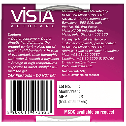 Vista Aura Air Freshener Gel - Bubble Gum, 50 g