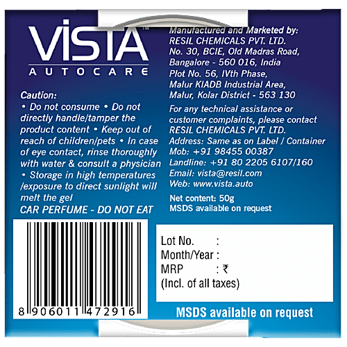 Buy Vista Aura Air Freshener Gel Black Ice Online at Best Price of Rs